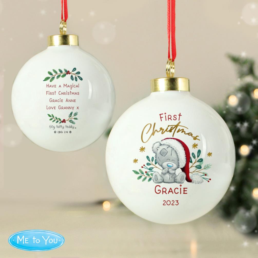 Personalised First Christmas Me to You Bauble Extra Image 1